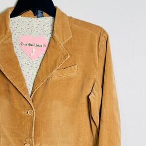 Duck Head Jeans Co Youth Corduroy Blazer Jacket XL Tan 2Button Wide Wale Cotton